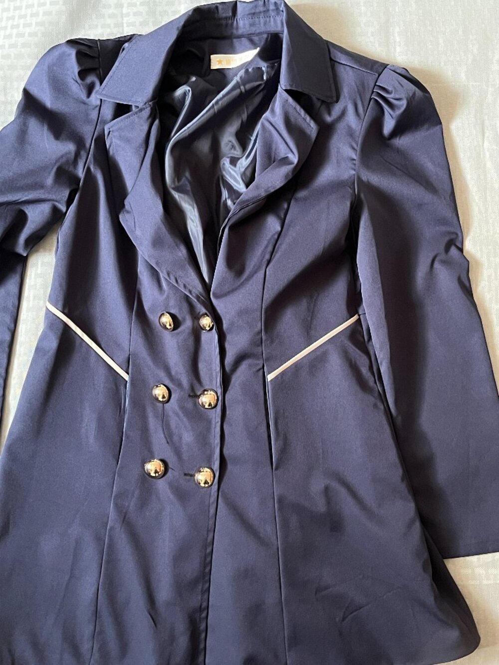 Chick Blue Blazer size Large with golden  button as  decoration for women
